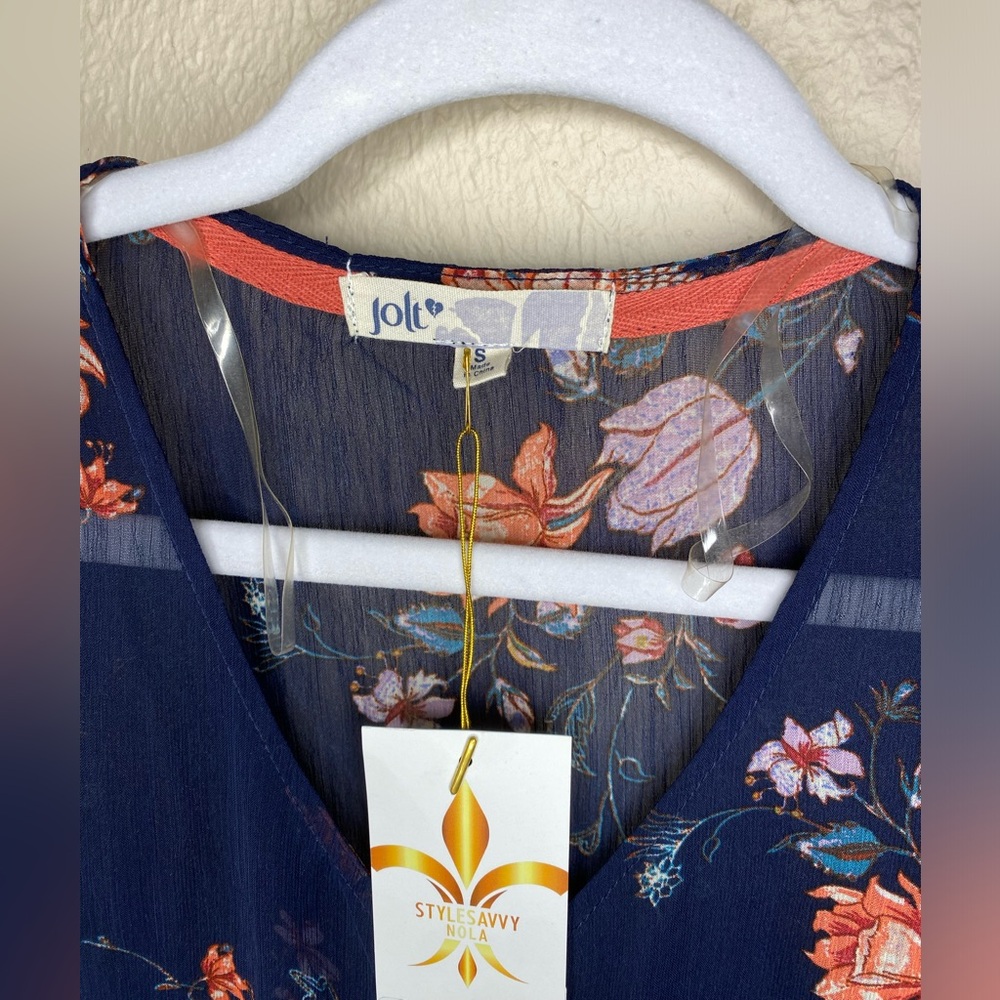 Jolt Maxi Length Sheer Floral Print Duster Cover Up!  Size small - Picture 5 of 5